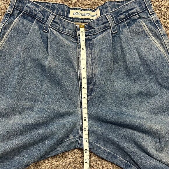 Vintage Dockers Khakis Denim Jeans Faded Blue Mens Pants 90s y2k 33x26 - Picture 4 of 13